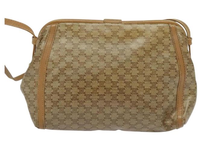 Céline Borsa a Spalla Celine Macadam in Pelle PVC Beige - vista 2