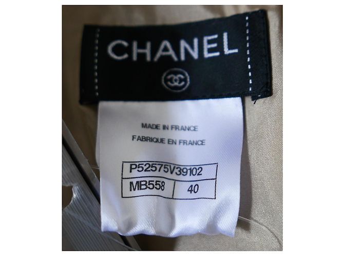 Falda de tweed de pata de gallo Chanel Detalle de cremallera Otoño 2015 15K Castaño - vista 10