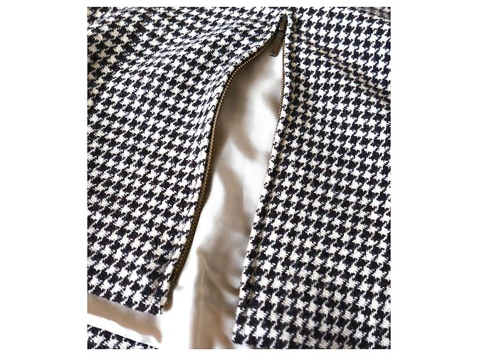 Falda de tweed de pata de gallo Chanel Detalle de cremallera Otoño 2015 15K Castaño - vista 8