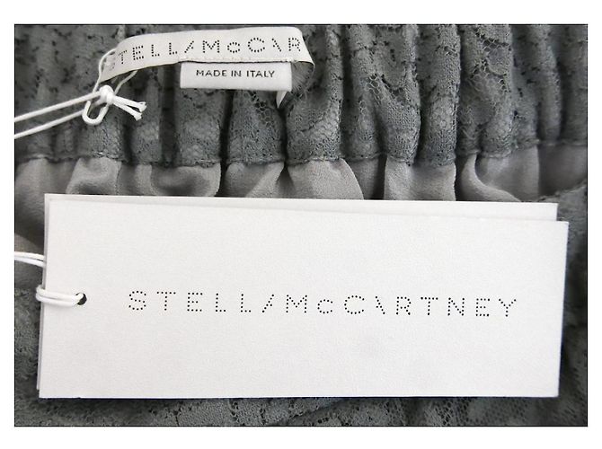 Stella Mc Cartney Saia de tule e renda com pérolas Isabella da Stella McCartney Cinza - vista 8