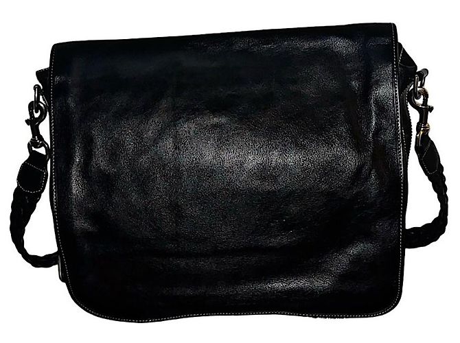 Gucci Handtasche aus schwarzem gewaschenem Kalbsleder - Ansicht 8