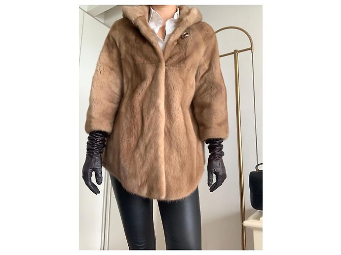 Autre Marque Abrigo de piel de visón beige - vista 11