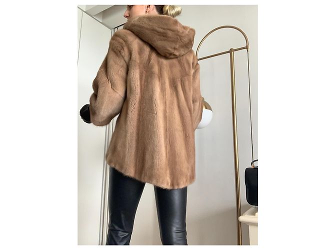 Autre Marque Abrigo de piel de visón beige - vista 14
