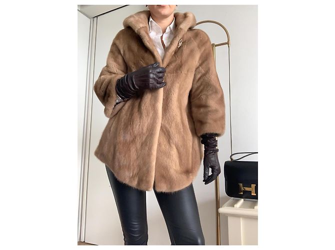 Autre Marque Abrigo de piel de visón beige - vista 15