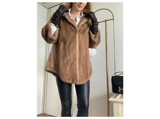 Autre Marque Abrigo de piel de visón beige - vista 17