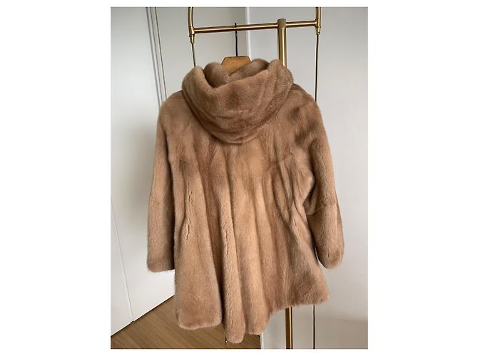 Autre Marque Abrigo de piel de visón beige - vista 3