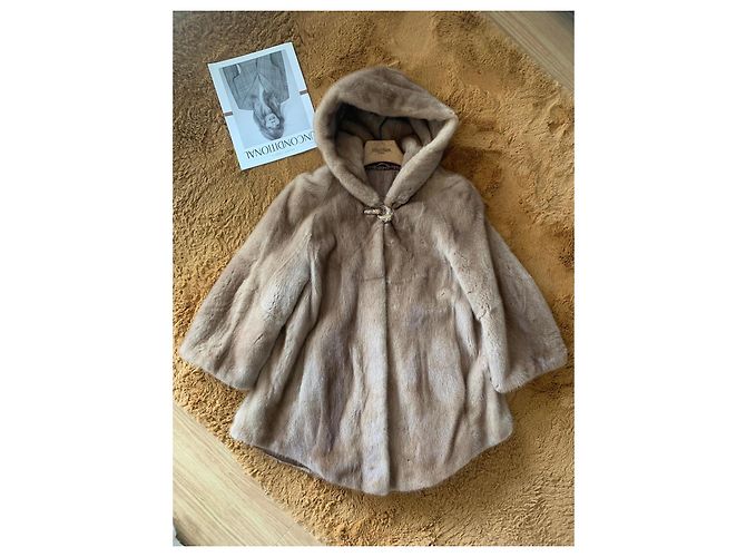 Autre Marque Abrigo de piel de visón beige - vista 5