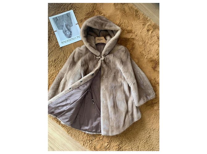 Autre Marque Abrigo de piel de visón beige - vista 6