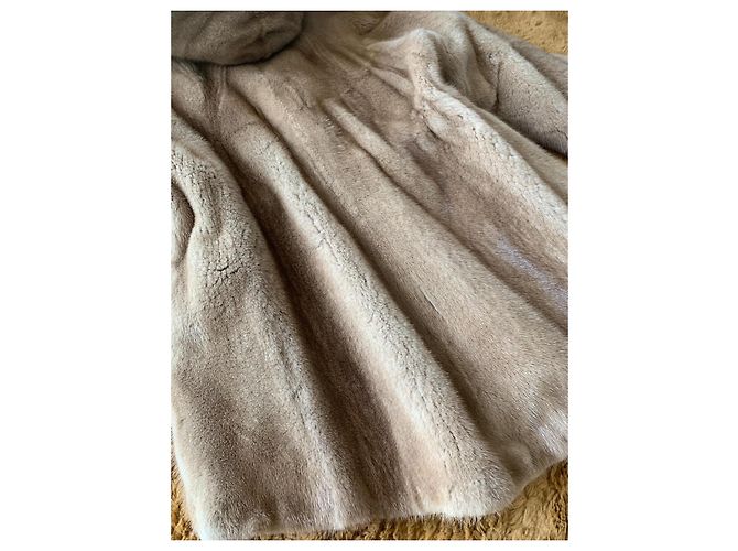 Autre Marque Abrigo de piel de visón beige - vista 9