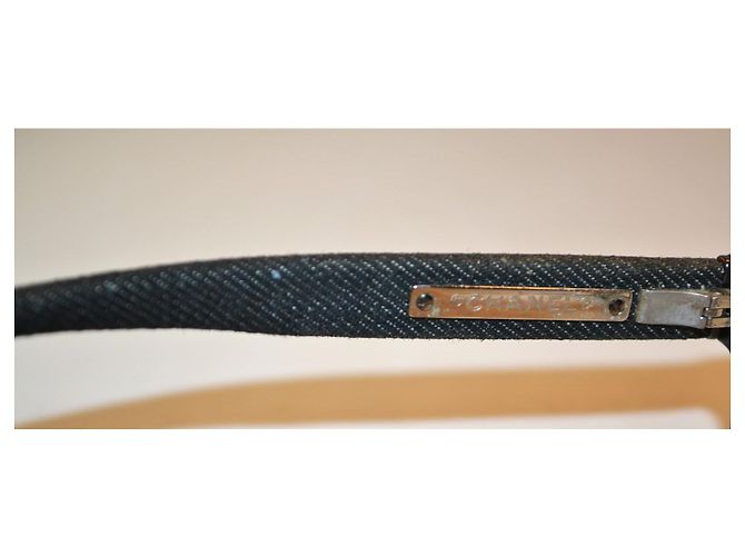 Occhiali Chanel neri e denim Nero Blu - vista 7