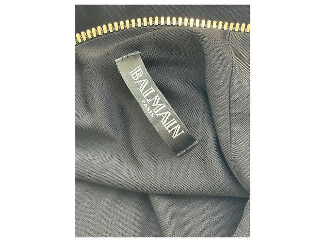 Balmain Minikleid aus schwarzem Polka-Dot-Mesh - Ansicht 5
