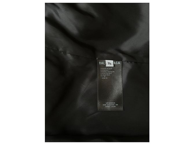 Trench coat de cuero con cinturón Balenciaga Negro - vista 11