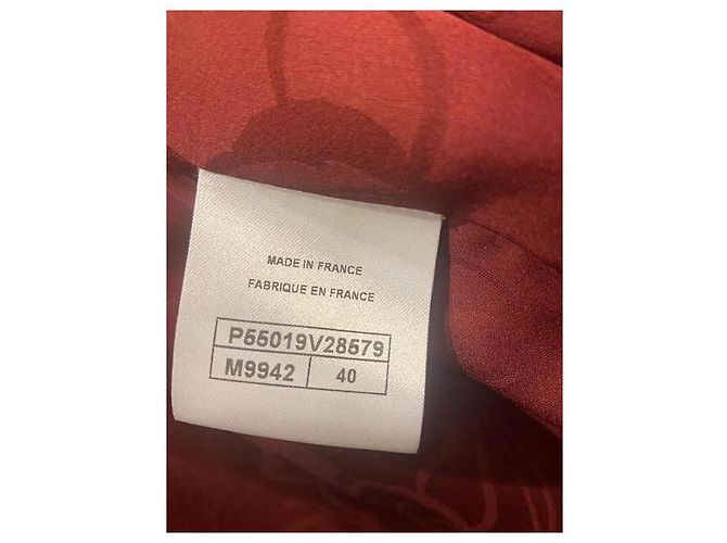 Chaqueta de tweed a rayas burdeos Chanel 16A Runway FR 40 Negro Blanco - vista 13