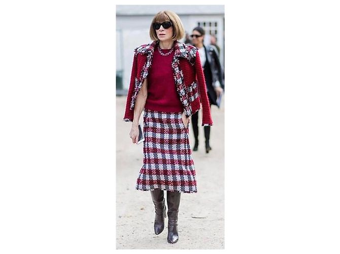 Chaqueta de tweed a rayas burdeos Chanel 16A Runway FR 40 Negro Blanco - vista 9