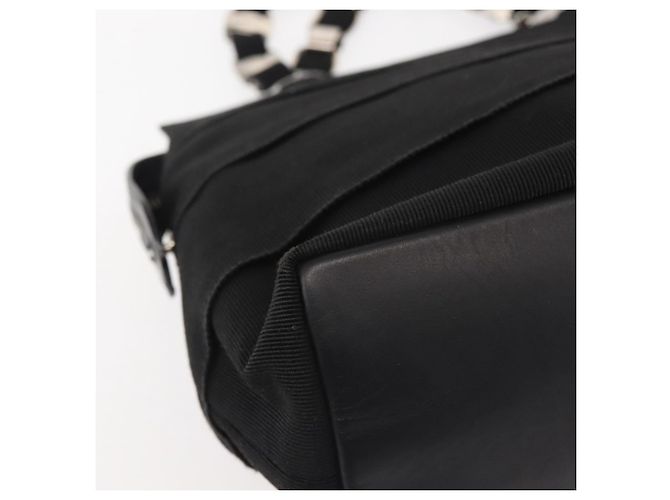 Borsa a mano Vala in tela nera e argento di Salvatore Ferragamo Auth 143256 Nero - vista 13