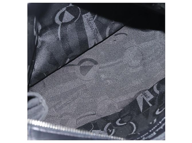 Borsa a mano Vala in tela nera e argento di Salvatore Ferragamo Auth 143256 Nero - vista 17