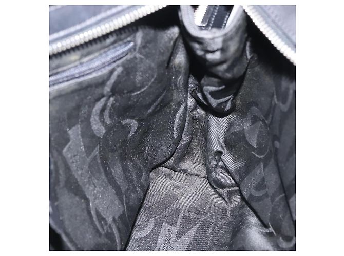 Borsa a mano Vala in tela nera e argento di Salvatore Ferragamo Auth 143256 Nero - vista 19