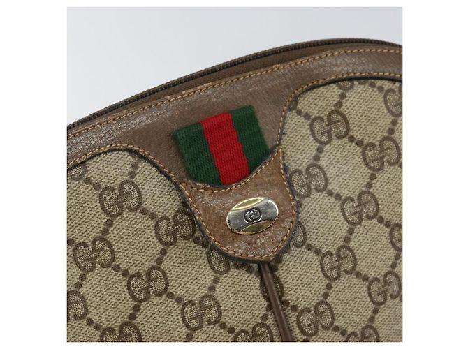 Borsa a Spalla Gucci GG Supreme Web Sherry Line PVC Beige 904 02 047 Auth hk2991 D'oro - vista 14