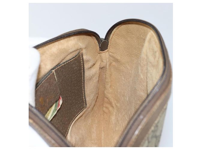 Borsa a Spalla Gucci GG Supreme Web Sherry Line PVC Beige 904 02 047 Auth hk2991 D'oro - vista 18