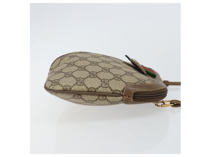Borsa a Spalla Gucci GG Supreme Web Sherry Line PVC Beige 904 02 047 Auth hk2991 D'oro - vista 4