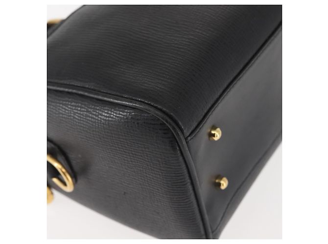 Borsa a mano GUCCI in pelle nera e oro Auth 144139 Nero D'oro - vista 10