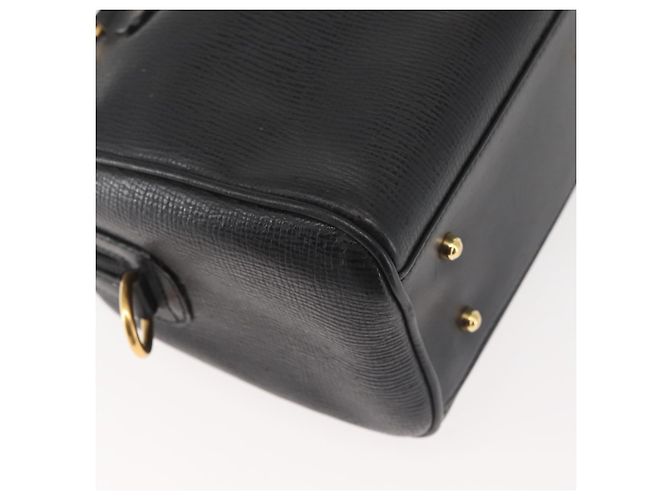 Borsa a mano GUCCI in pelle nera e oro Auth 144139 Nero D'oro - vista 12
