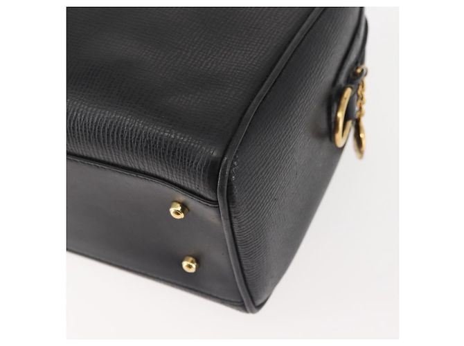 Borsa a mano GUCCI in pelle nera e oro Auth 144139 Nero D'oro - vista 13