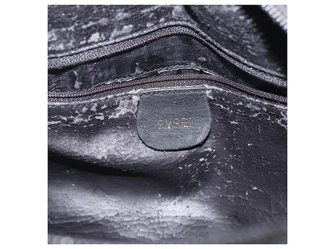 Borsa a mano GUCCI in pelle nera e oro Auth 144139 Nero D'oro - vista 16