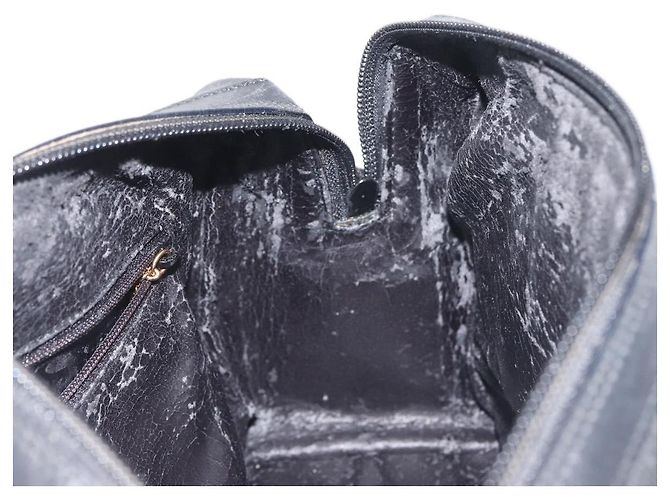 Borsa a mano GUCCI in pelle nera e oro Auth 144139 Nero D'oro - vista 18