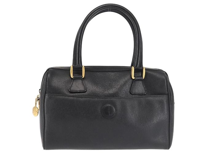 Borsa a mano GUCCI in pelle nera e oro Auth 144139 Nero D'oro - vista 2