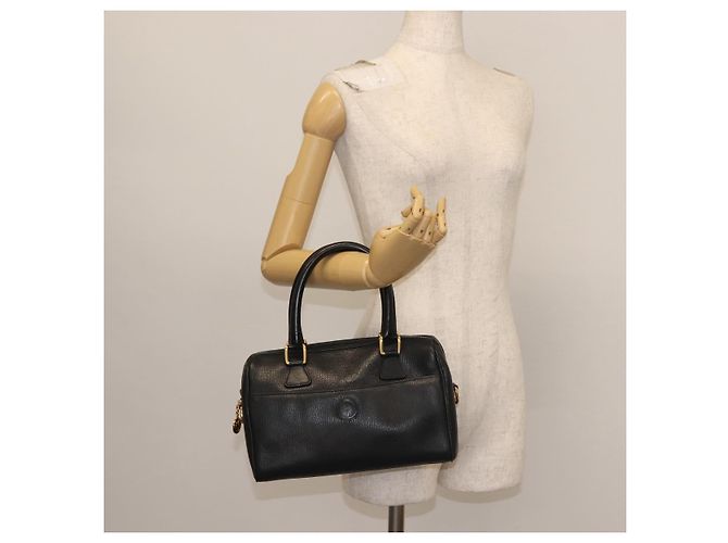 Borsa a mano GUCCI in pelle nera e oro Auth 144139 Nero D'oro - vista 22