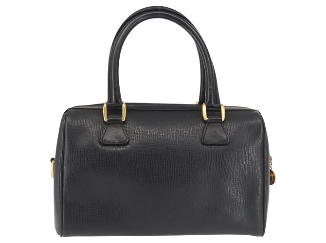 Borsa a mano GUCCI in pelle nera e oro Auth 144139 Nero D'oro - vista 3