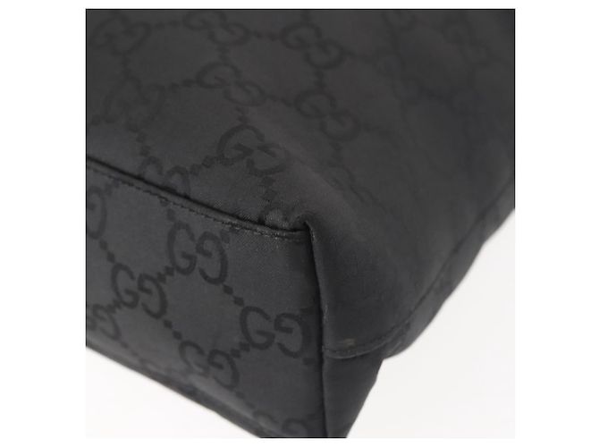 Borsa Tote GG Canvas Gucci Nera 001 3102 Auth 142519 Nero - vista 12