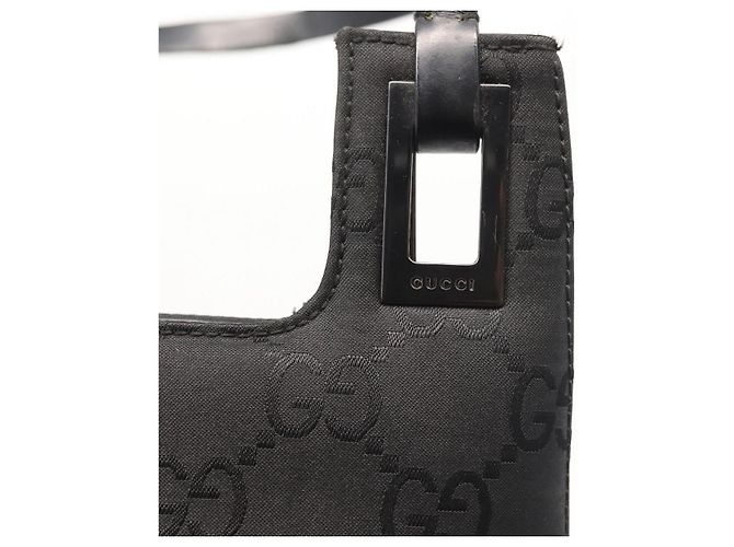 Borsa Tote GG Canvas Gucci Nera 001 3102 Auth 142519 Nero - vista 15