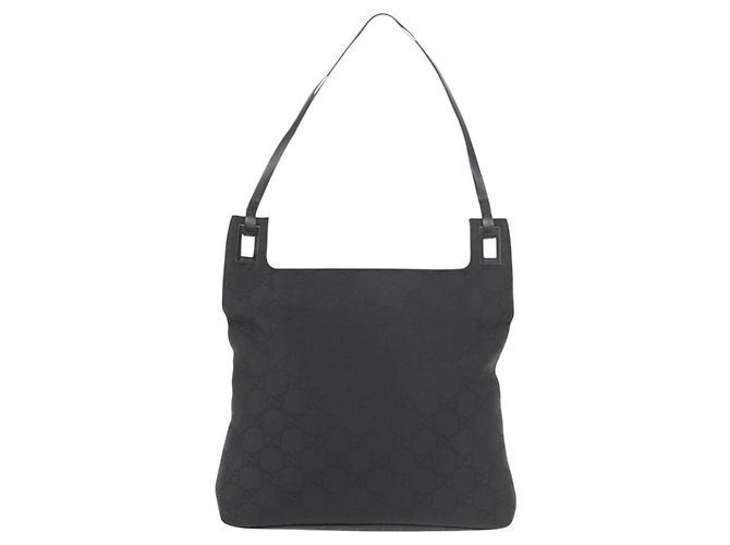 Borsa Tote GG Canvas Gucci Nera 001 3102 Auth 142519 Nero - vista 2