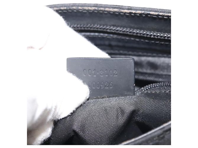 Borsa Tote GG Canvas Gucci Nera 001 3102 Auth 142519 Nero - vista 21