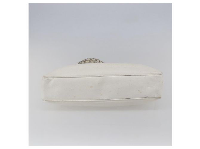 Borsa a spalla CHANEL in pelle caviar bianca con catena argento CC Auth BA6376 Bianco - vista 9