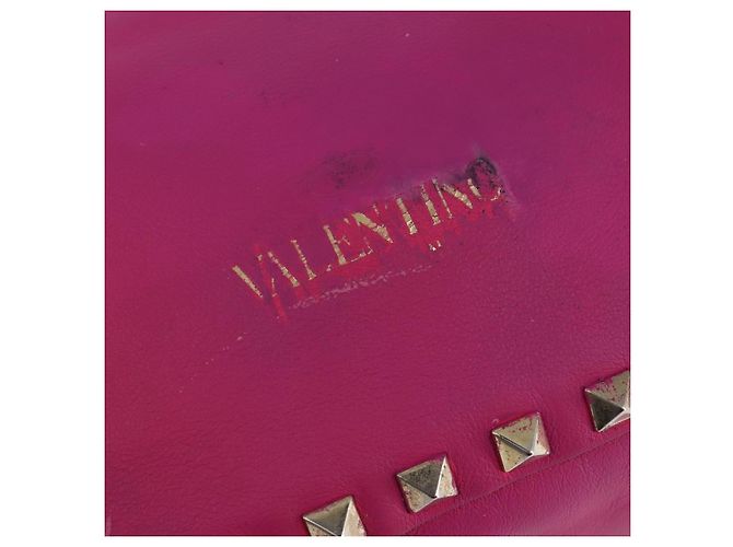 Borsa a Mano in Pelle Valentino Studs 2 in 1 Rosa Oro Auth BA6473 D'oro - vista 10