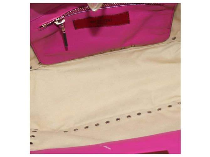 Borsa a Mano in Pelle Valentino Studs 2 in 1 Rosa Oro Auth BA6473 D'oro - vista 12