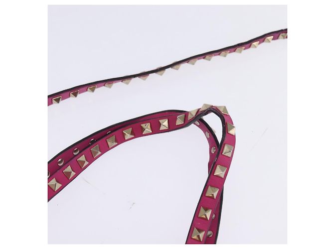 Borsa a Mano in Pelle Valentino Studs 2 in 1 Rosa Oro Auth BA6473 D'oro - vista 14