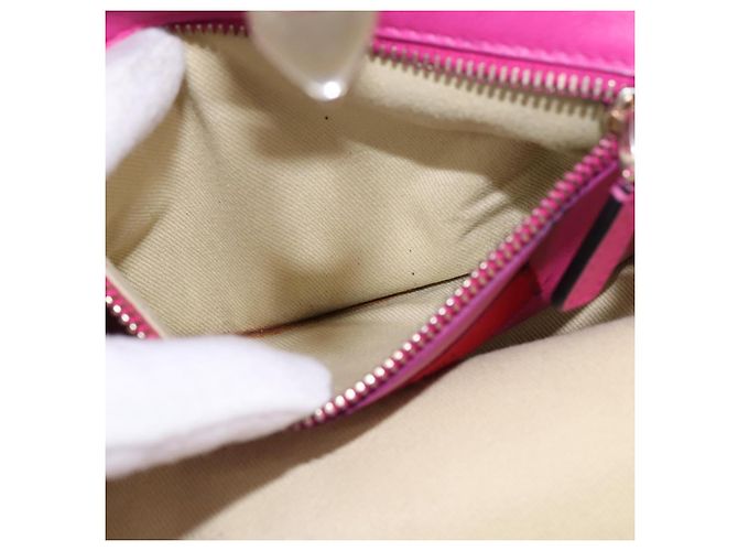 Borsa a Mano in Pelle Valentino Studs 2 in 1 Rosa Oro Auth BA6473 D'oro - vista 21