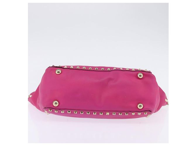 Borsa a Mano in Pelle Valentino Studs 2 in 1 Rosa Oro Auth BA6473 D'oro - vista 5