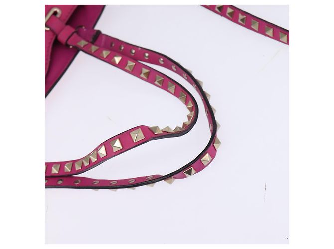 Borsa a Mano in Pelle Valentino Studs 2 in 1 Rosa Oro Auth BA6473 D'oro - vista 7