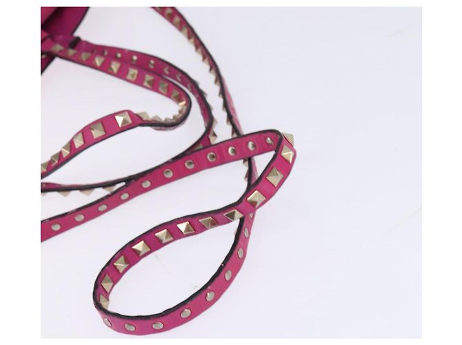 Borsa a Mano in Pelle Valentino Studs 2 in 1 Rosa Oro Auth BA6473 D'oro - vista 8