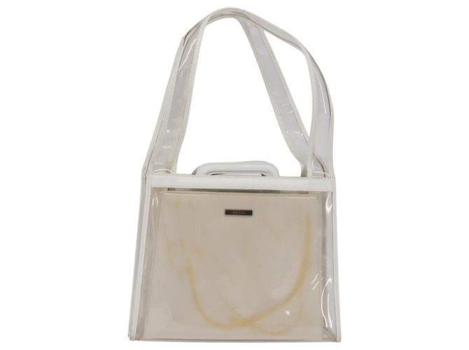 Gucci Borsa Tote in Vinile Trasparente Argento 001 2122 1773 Auth 143275 - vista 2