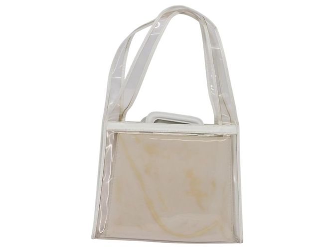 Gucci Borsa Tote in Vinile Trasparente Argento 001 2122 1773 Auth 143275 - vista 3