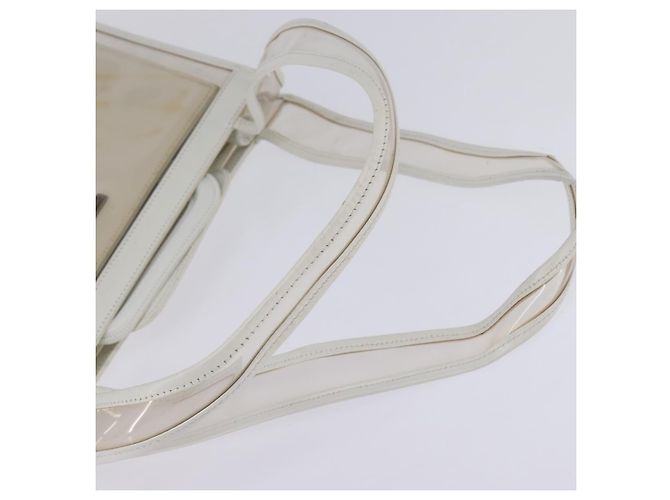 Gucci Borsa Tote in Vinile Trasparente Argento 001 2122 1773 Auth 143275 - vista 7