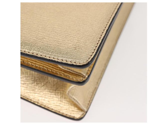 Borsa a spalla in pelle Gancini Chain di Salvatore Ferragamo, oro, Auth 142823 - vista 13