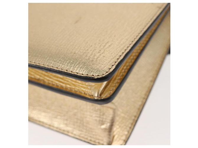 Borsa a spalla in pelle Gancini Chain di Salvatore Ferragamo, oro, Auth 142823 - vista 14