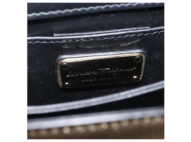 Borsa a spalla in pelle Gancini Chain di Salvatore Ferragamo, oro, Auth 142823 - vista 16
